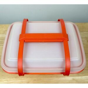 Vintage Tupperware Lunch Box Carry Strap ONLY Retro Paprika Red Ice Cream Keeper
